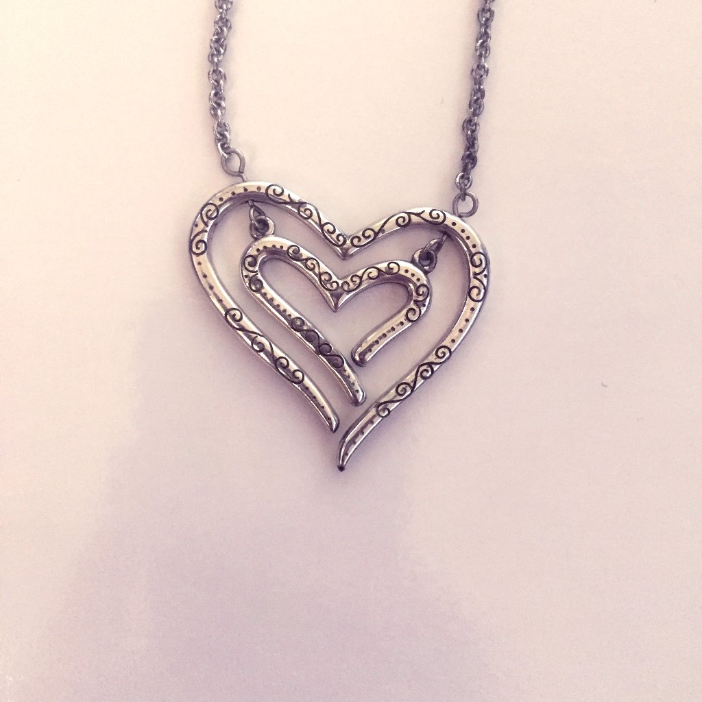 Silver Brighton Heart Shaped Two Way Necklace 20$